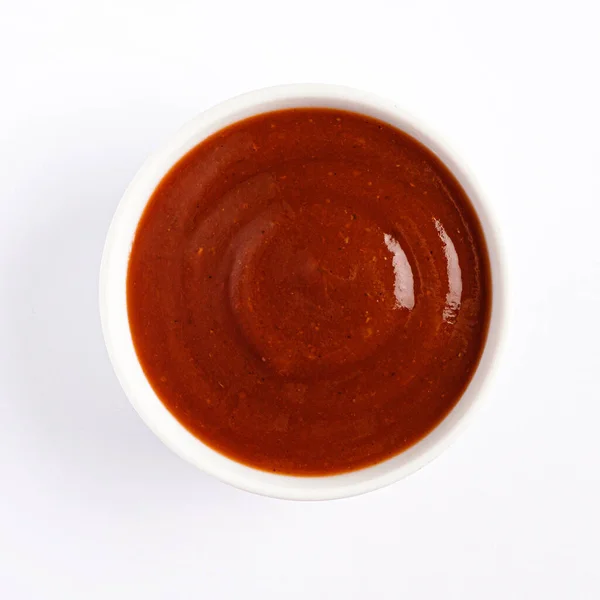 Sauce Barbecue Sur Blanc — Photo