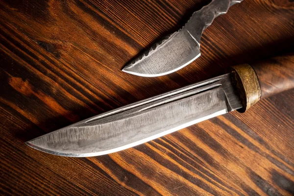 Nóż Tle Drewniane — Zdjęcie stockowe