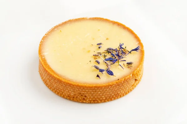 Lemon Tart Lavender Petals — Stock Photo, Image