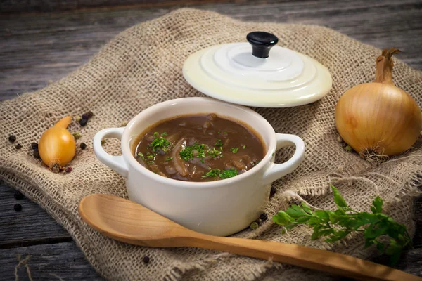 Zwiebelsuppe — Stockfoto