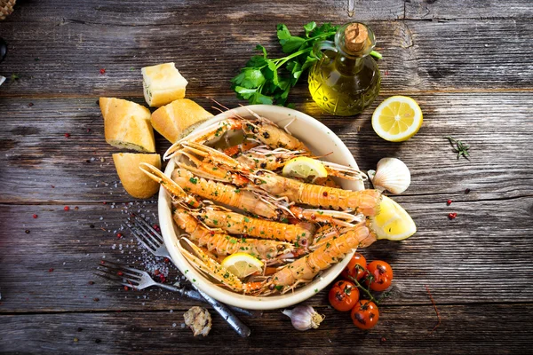 Gegrilde scampi 's — Stockfoto