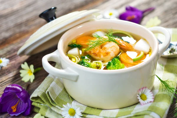 Shrimp soup — Stock Photo, Image