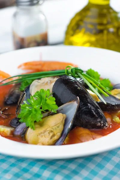 Seafood soup — Stock Photo, Image