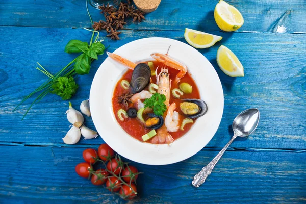 Seafood soup — Stock Image Seafood soup Stock Photo