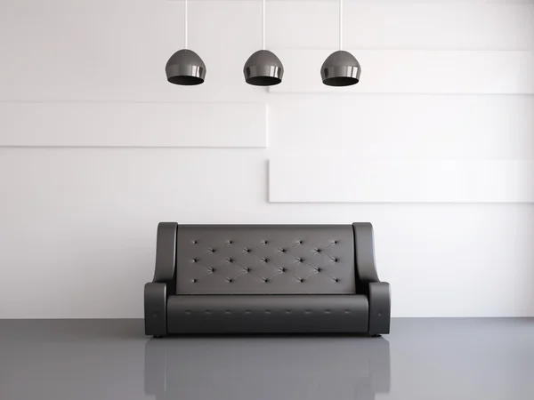 Schwarzes Sofa — Stockfoto