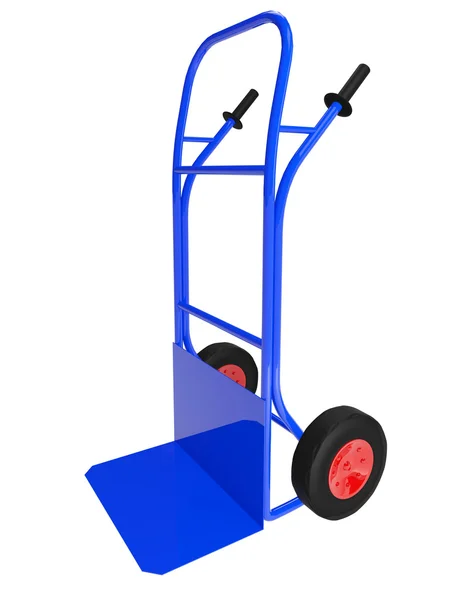 De blauwe pushcart — Stockfoto