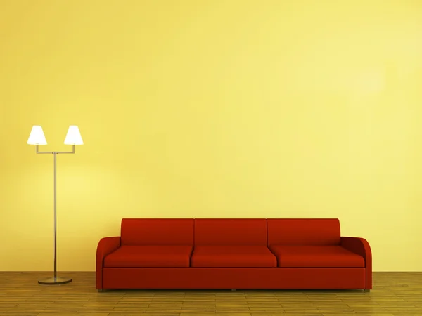 Rotes Sofa — Stockfoto