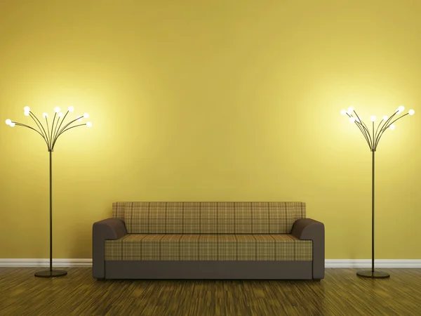 Sofa und Lampe — Stockfoto