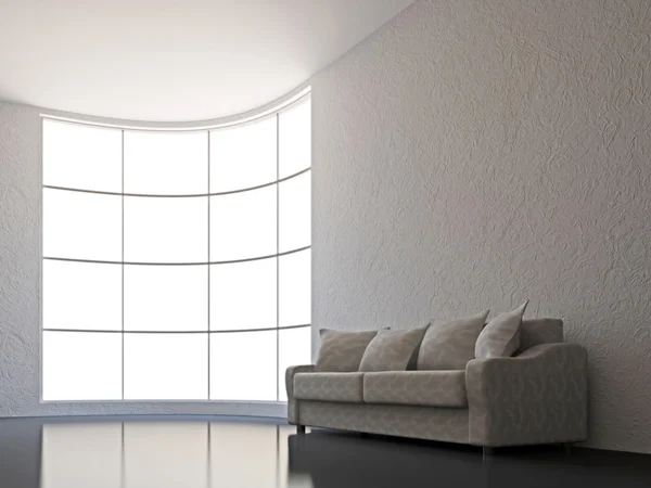 Hvit sofa – stockfoto