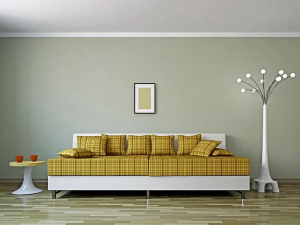 Allrum med soffa och en lampa — Stockfoto