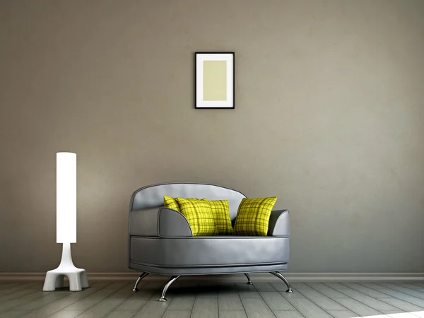 Wohnzimmer mit Sessel und Lampe — Stockfoto