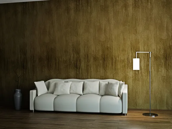 Rum med soffa och en lampa — Stockfoto