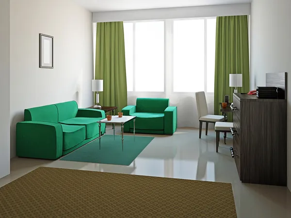 Vardagsrum med möbler — Stockfoto