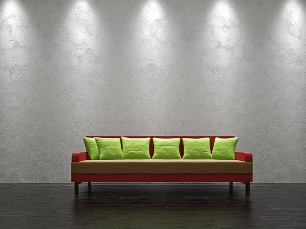 リビング ルームの色のソファー — ストック写真