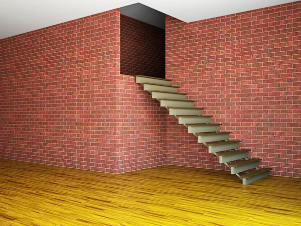 Quarto vazio com escada — Fotografia de Stock