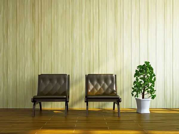 Chairs near the wall — Stock Photo, Image