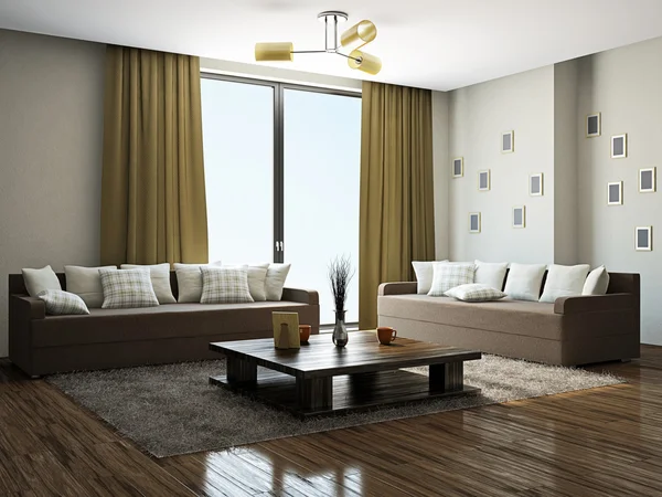 Livingroom with furniture — Stock Photo, Image