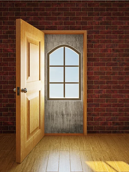 The window in the doorway — Stock Photo, Image