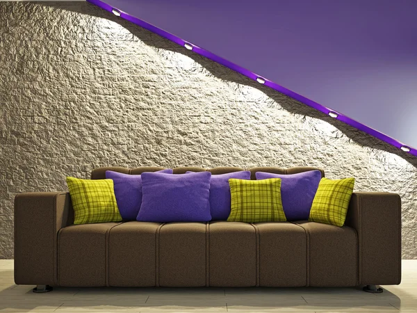 Sofa in der Nähe der Wand — Stockfoto