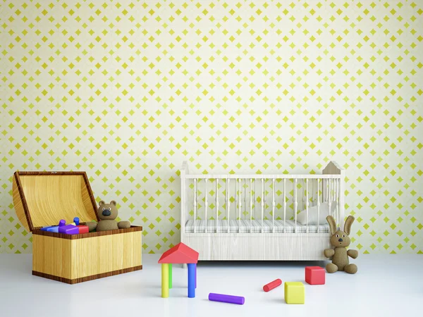 Nursery with a bed — Stock Photo, Image