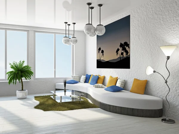 Wohnzimmer mit großem Sofa — Stockfoto