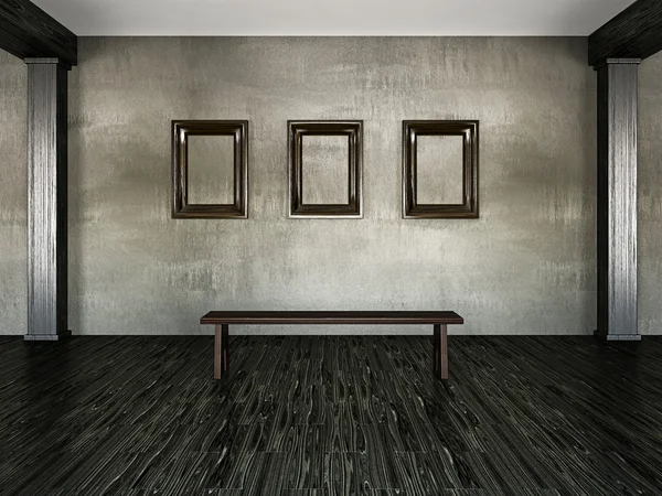 Tři prázdné dřevěné rámy — Stock fotografie