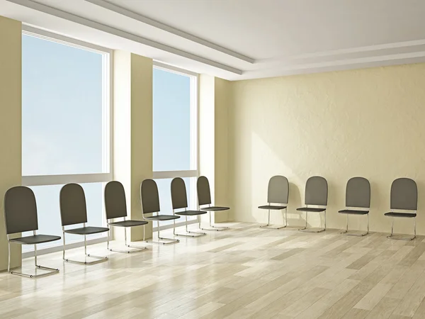 Reception with leather chairs — Stock Photo, Image