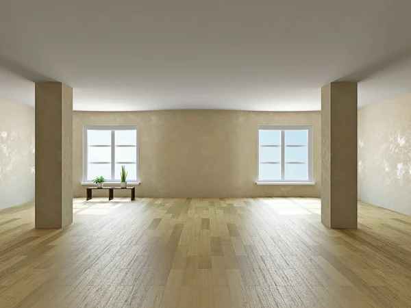Empty room with windows — Stock Photo, Image
