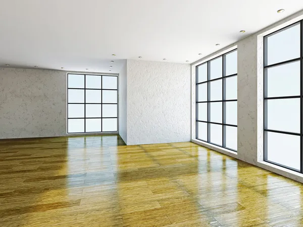 Lege ruimte met windows — Stockfoto