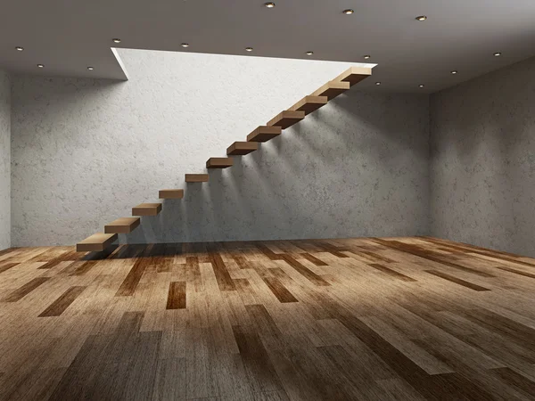 Пустой номер с лестницей — стоковое фото
