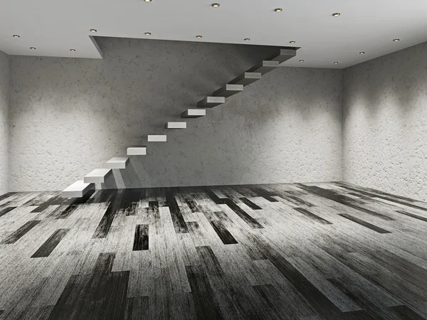 Quarto vazio com escada — Fotografia de Stock