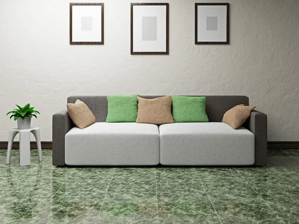 Sofa in der Nähe der Wand — Stockfoto