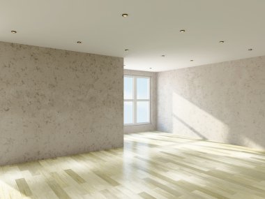 Empty room with windows clipart