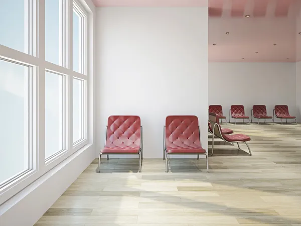 Leather chairs in a lobby — Stock Photo, Image