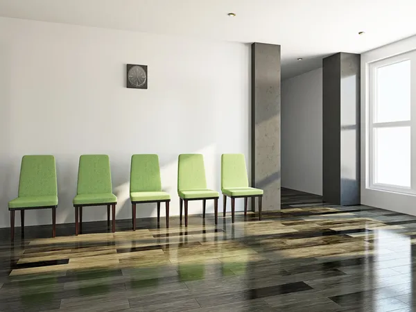 Green chairs in a lobby — Stock Photo, Image