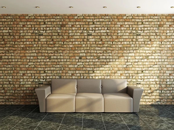 Sofa near a old wall — Stock Photo, Image