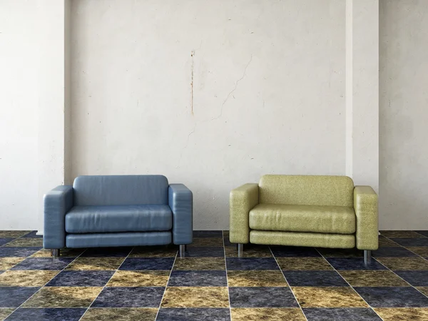 Blue and yellow chair — Stock Photo, Image