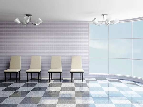 De zaal met beige stoelen — Stockfoto