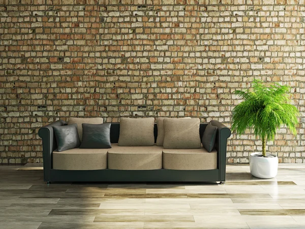 Sofa mit Kissen — Stockfoto