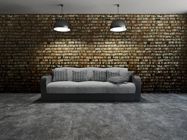 Sofá com travesseiros — Fotografia de Stock