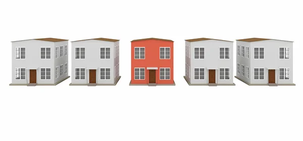 A row of small houses — Stock Photo, Image