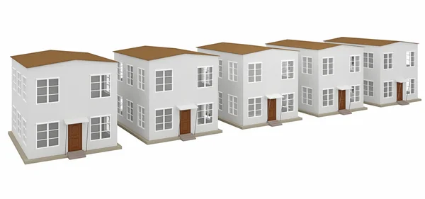 A row of small houses — Stock Photo, Image