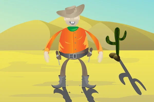 Cowboy avec des armes — Image vectorielle