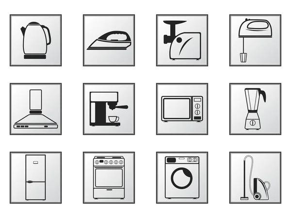 Icons of household appliances — Stock Vector