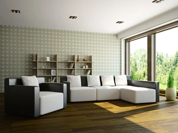 Obývací pokoj s nábytkem — Stock fotografie