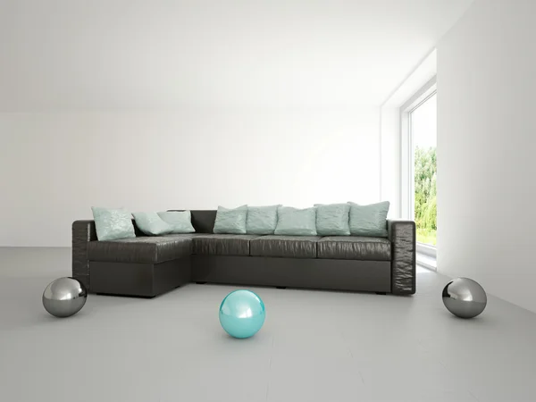 Sofa mit Kissen — Stockfoto