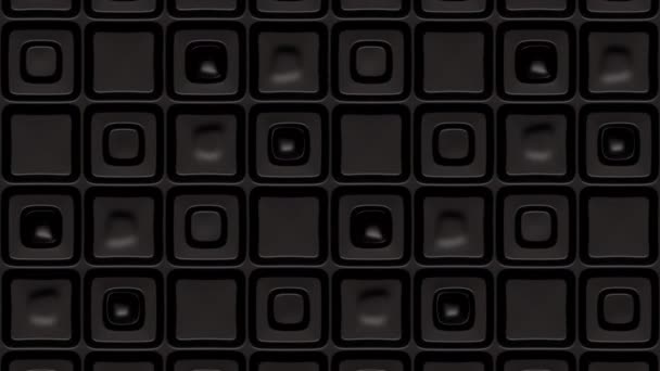 Animierter Hintergrund Mit Schwarzen Wechselnden Quadraten Aus Weichem Material Abstrakter — Stockvideo