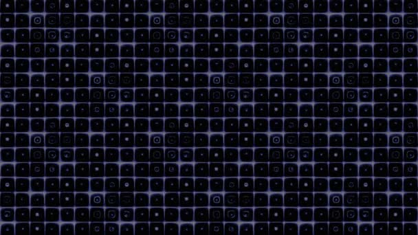Schwarzer Abstrakter Hintergrund Aus Geometrischen Animationskacheln Glänzende Textur Mit Elementen — Stockvideo