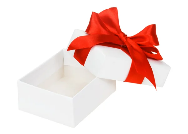 White box, bow and ribbon — Stock Photo, Image