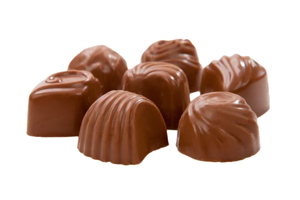맛 있는 초콜릿 사탕 흰색 배경에 고립 — 스톡 사진